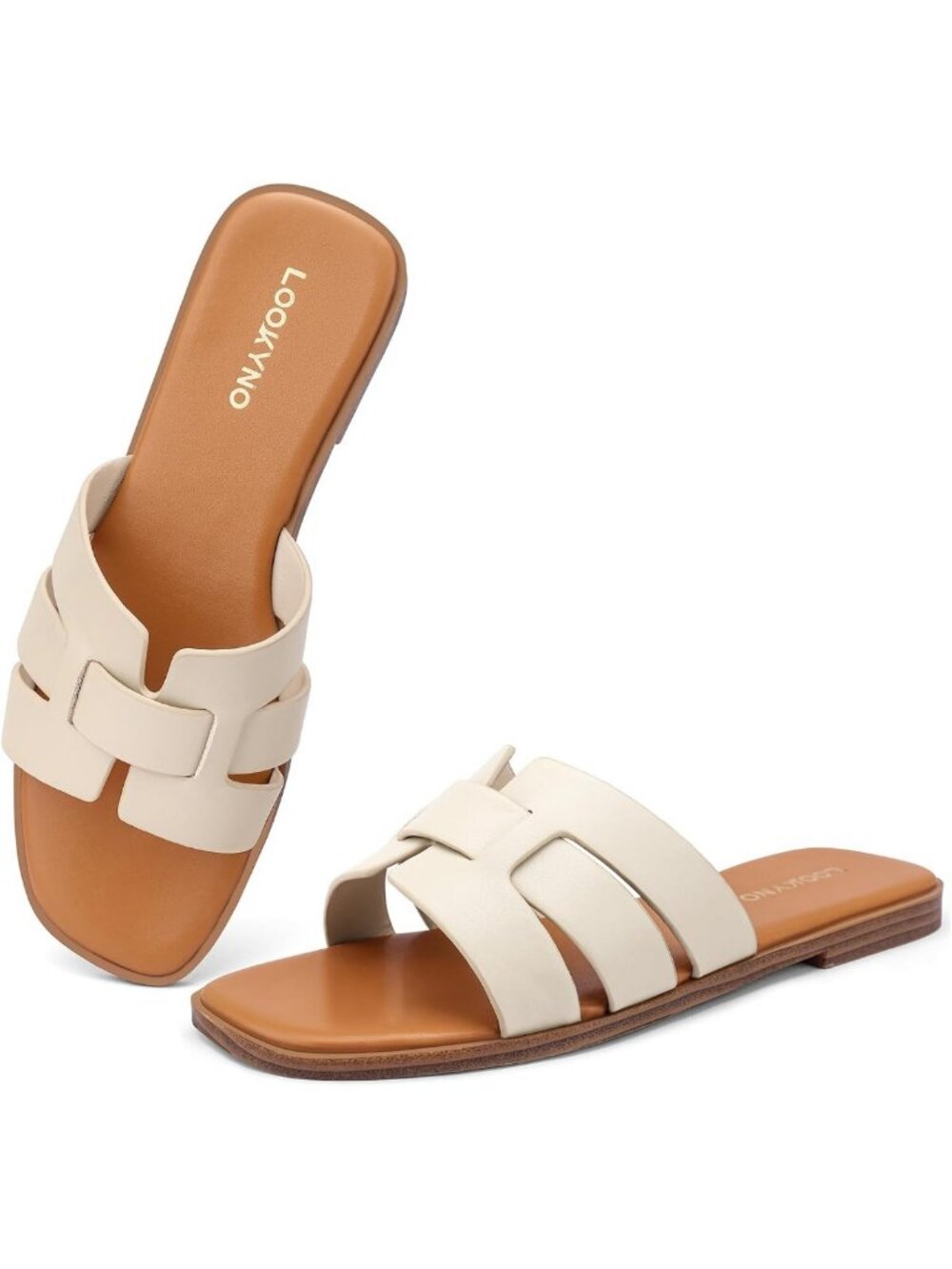 Stylish Women's Square Toe Slip-On Flat Sandals | Comfortable Summer Slides